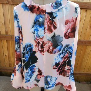 CeCe Womens's long sleeve floral top MEDIUM